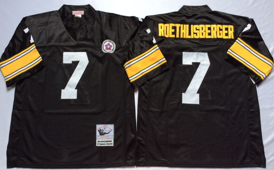 Men NFL Pittsburgh Steelers #7 Roethlisberger black Mitchell Ness jerseys